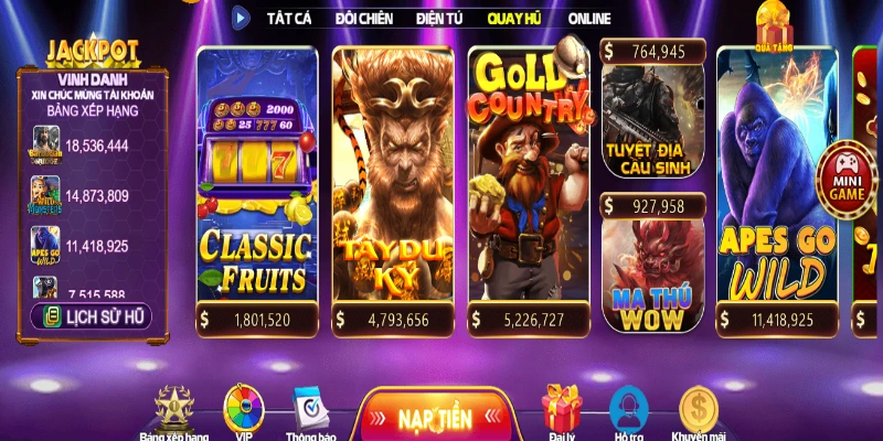 Slot game là một trò chơi thuộc slot machine phổ biến tại 68 gamebai